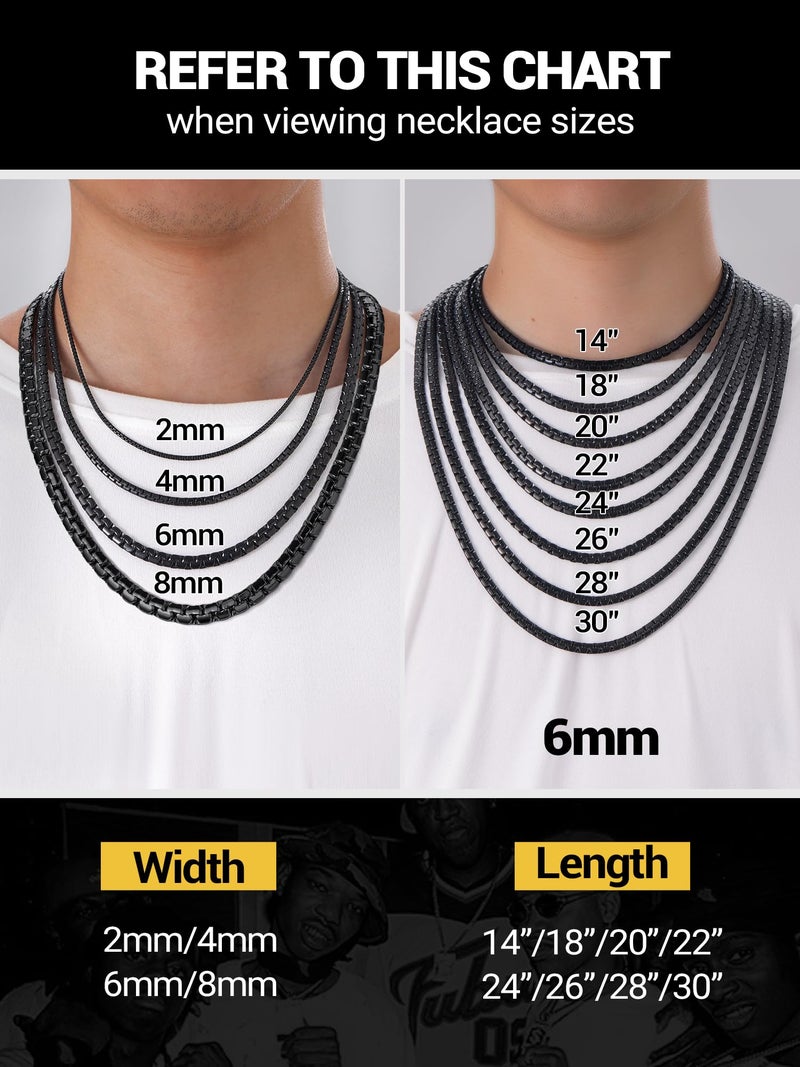 PROSTEEL Black Chain for Men Hip Hop Jewelry Flat Chain 22inch Stainless Steel Necklace - Image 5
